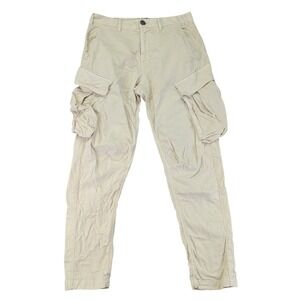 Stone Island Cargo Pants Beige Cotton Blend Men's 31 Made in Italy